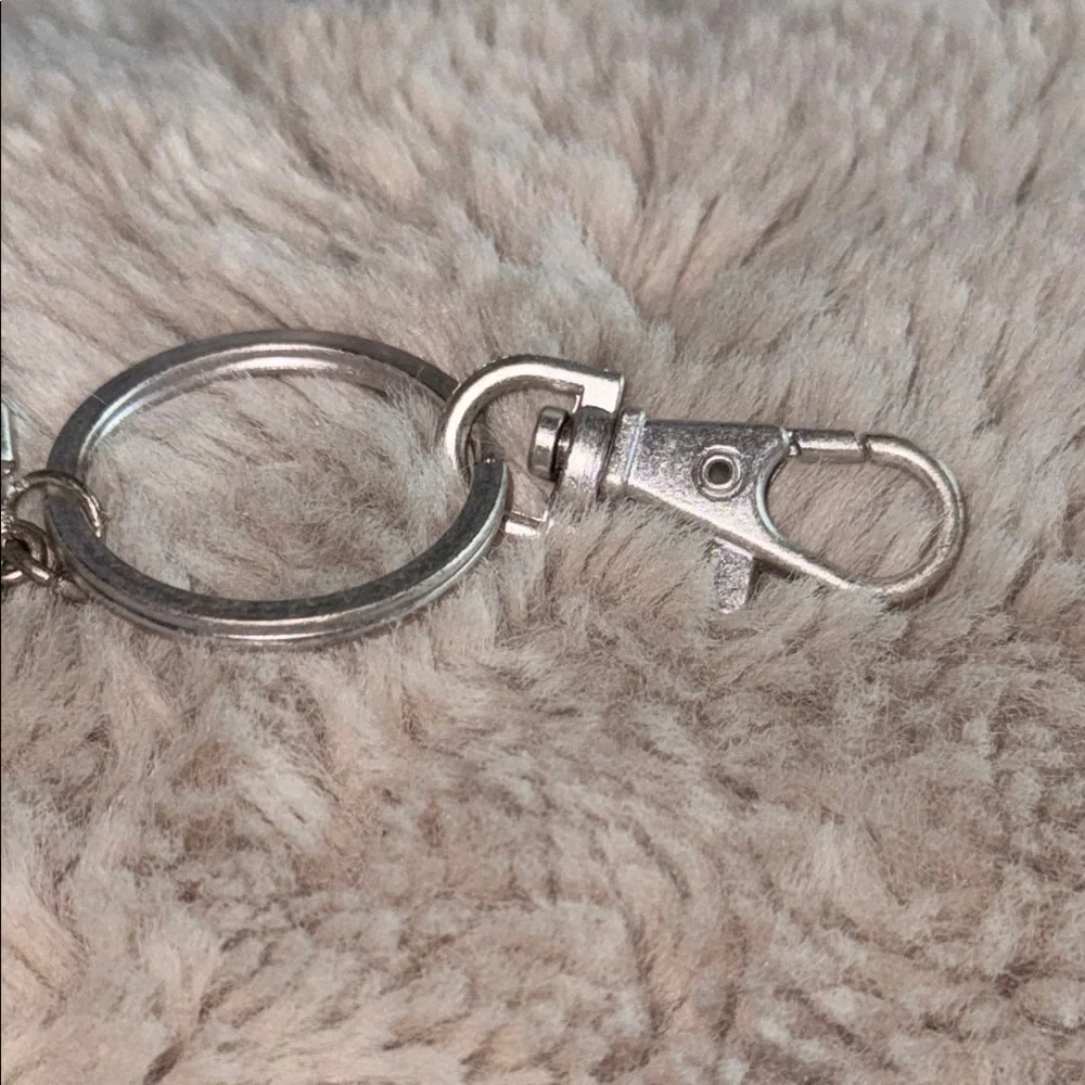 Silver Charm Keychain with Camera and Globe